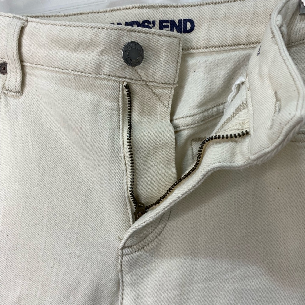 Lands' End Off-White Mid Rise Straight Denim Jeans Size 10 - Picture 4 of 12